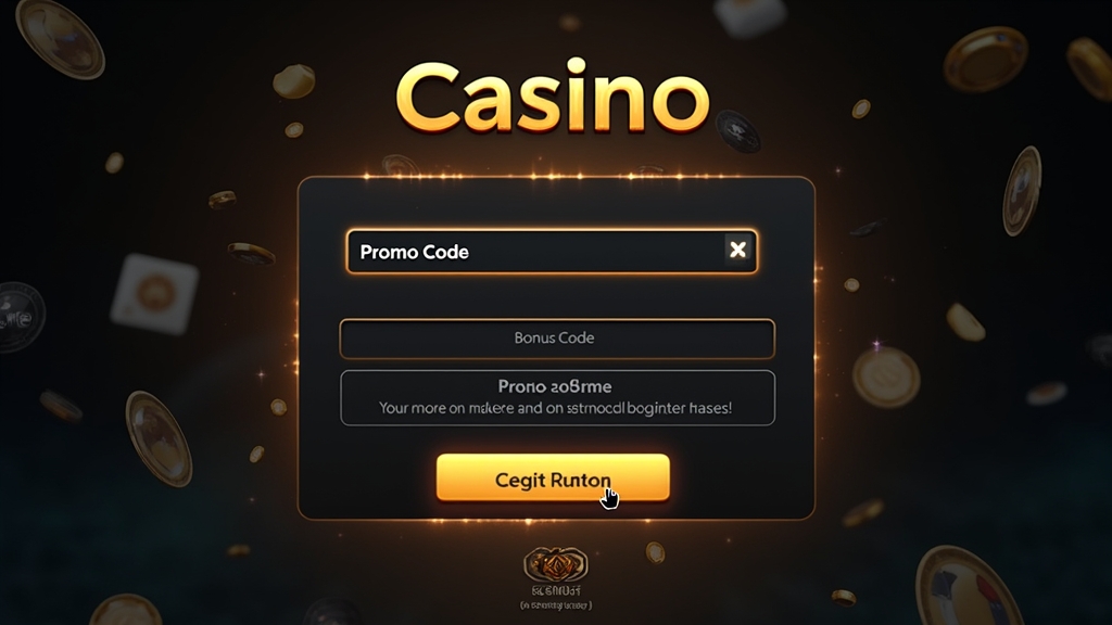Registrierungsbildschirm mit hervorgehobenem Promo-Code-Feld im Casino