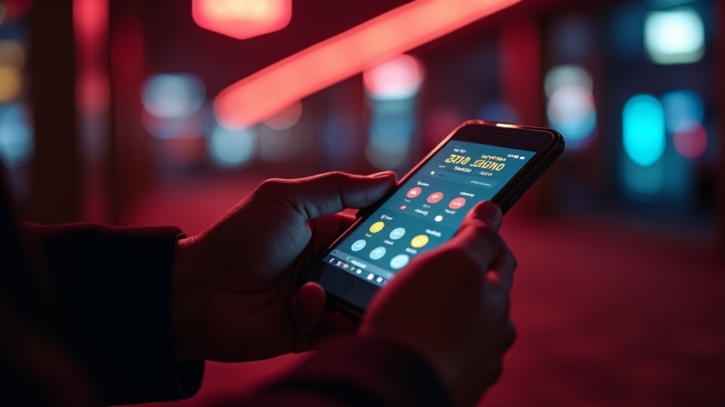 Smartphone mit klarer mobiler Bedienoberfläche im Casino-Look