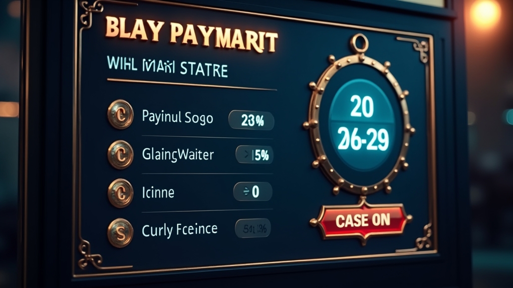 Payout-Zeiten und Zahlungsmethoden in einem dunklen Casino-Interface